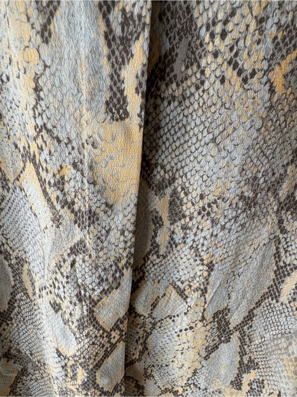 Lafayette 148 New York Snake-Print Button-Down Blouse in Yellow and Gray - Picture 8 of 16